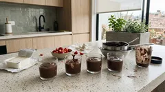 Mousse de chocolate con tofu y fresas lista en 20 minutos, cremosa y sin complicaciones