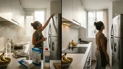 Por qué están poniendo un vaso con alcohol y sal arriba de la nevera en la cocina