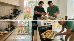 Buñuelos de acelga con pollo al horno: crujientes, sin harina y sin fritura